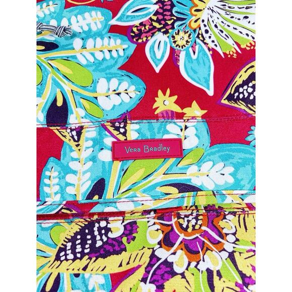 Vera Bradley RUMBA Messenger Laptop Weekender Bag Tropical Floral Pink EUC - Picture 4 of 14